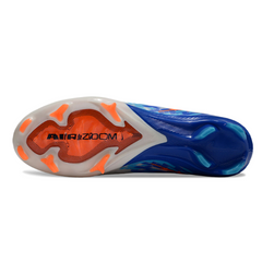 Chuteira Campo FG Nike Air Zoom Mercurial Vapor 16 Elite Branca, Azul e Laranja