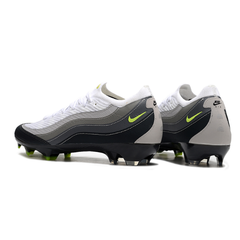 Chuteira Infantil Campo Nike Air Zoom Mercurial Vapor 16 Elite FG Air Max 95 Branca e Cinza Pack