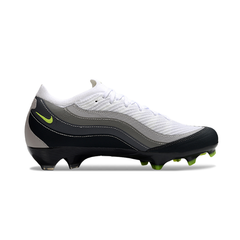 Chuteira Infantil Campo Nike Air Zoom Mercurial Vapor 16 Elite FG Air Max 95 Branca e Cinza Pack