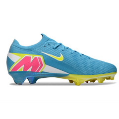 Chuteira Infantil Campo Nike Air Zoom Mercurial Vapor 16 Elite FG Azul Claro e Verde