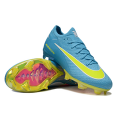 Chuteira Infantil Campo Nike Air Zoom Mercurial Vapor 16 Elite FG Azul Claro e Verde