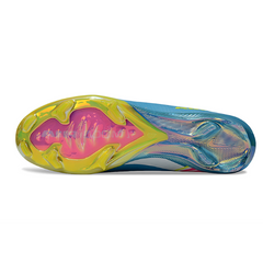 Chuteira Infantil Campo Nike Air Zoom Mercurial Vapor 16 Elite FG Azul Claro e Verde