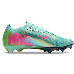 Chuteira Campo FG Nike Air Zoom Mercurial Vapor 16 Elite Infantil Azul, Verde e Rosa