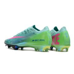 Chuteira Campo FG Nike Air Zoom Mercurial Vapor 16 Elite Infantil Azul, Verde e Rosa