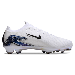 Chuteira Infantil Campo Nike Air Zoom Mercurial Vapor 16 Elite FG Branca e Cinza