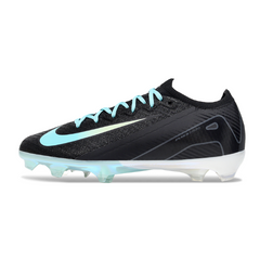 Chuteira Infantil Campo Nike Air Zoom Mercurial Vapor 16 Elite FG Preta, Branca e Azul Claro