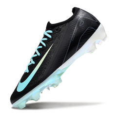 Chuteira Infantil Campo Nike Air Zoom Mercurial Vapor 16 Elite FG Preta, Branca e Azul Claro