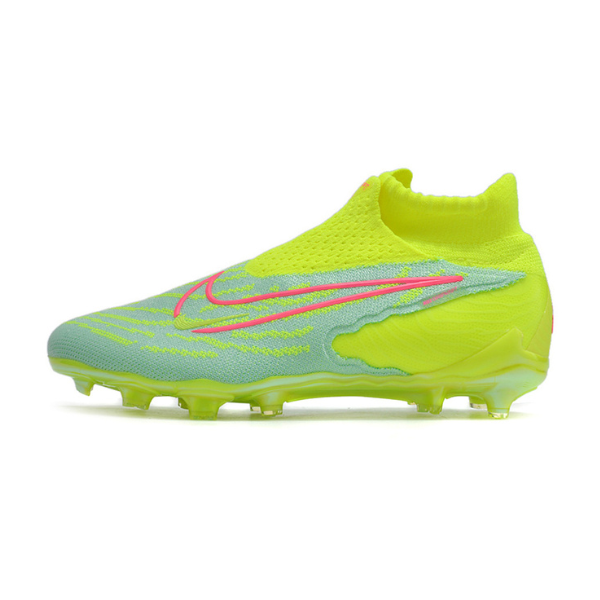 Chuteira Infantil Campo Nike Phantom GX Elite DF FG Verde e Rosa - VENI Futebol