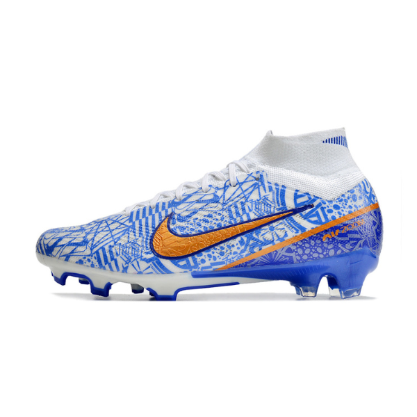 Chuteira Infantil Campo Nike Zoom Mercurial Superfly 9 Elite FG Azul CR7 Pack - VENI Futebol