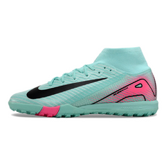 Chuteira Society TF Nike Zoom Mercurial Superfly 10 Elite Infantil Azul-Clara e Rosa