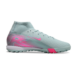 Botas de fútbol Nike Zoom Mercurial Superfly 10 Elite TF para niños en azul claro y rosa