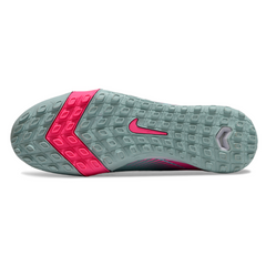 Chuteira Society TF Nike Zoom Mercurial Superfly 10 Elite Infantil Azul-Clara e Rosa