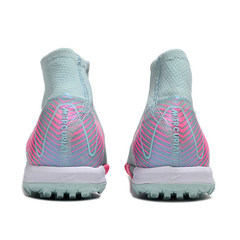 Botas de fútbol Nike Zoom Mercurial Superfly 10 Elite TF para niños en azul claro y rosa
