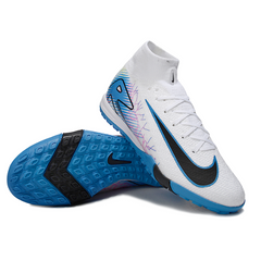 Nike Zoom Mercurial Superfly 10 Elite TF White and Blue Kids' Soccer Cleats