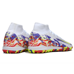 Nike Zoom Mercurial Superfly 10 Elite TF White and Purple Kids' Soccer Cleats