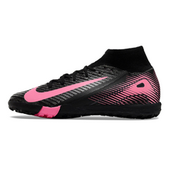 Chuteira Society TF Nike Zoom Mercurial Superfly 10 Elite Preta e Rosa Infantil