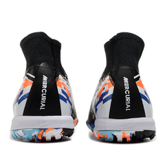Botas de fútbol Nike Zoom Mercurial Superfly 10 Elite TF para niños, color negro, blanco y azul