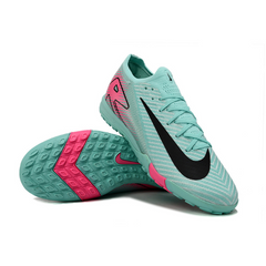 Chuteira Society TF Nike Zoom Mercurial Vapor 16 Elite Infantil Azul-Clara e Rosa