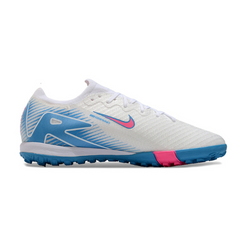 Chuteira Society TF Nike Zoom Mercurial Vapor 16 Elite Infantil Branca, Azul e Rosa