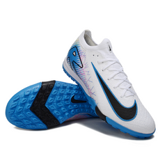 Nike Zoom Mercurial Vapor 16 Elite TF White and Blue Kids' Soccer Cleats
