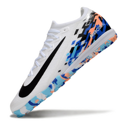 Nike Zoom Mercurial Vapor 16 Elite TF White and Blue Kids' Soccer Cleats
