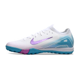 Chuteira Society TF Nike Zoom Mercurial Vapor 16 Elite Branca e Azul-Clara Infantil