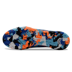 Chuteira Society TF Nike Zoom Mercurial Vapor 16 Elite Infantil Preta, Azul e Laranja