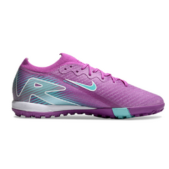 Chuteira Society TF Nike Zoom Mercurial Vapor 16 Elite Infantil Roxa e Azul-Clara
