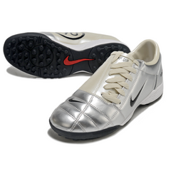 Nike Total 90 III TF Silver and Gray Kids' Soccer Cleats