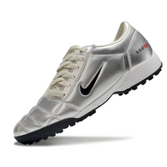 Nike Total 90 III TF Silver and Gray Kids' Soccer Cleats