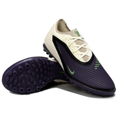 Chuteira Infantil Society Nike Phantom 6 Pro TF Branca e Roxa