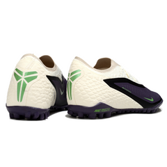 Chuteira Infantil Society Nike Phantom 6 Pro TF Branca e Roxa