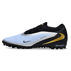 Chuteira Infantil Society Nike Phantom 6 Pro TF Preta e Azul Claro