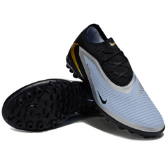 Chuteira Infantil Society Nike Phantom 6 Pro TF Preta e Azul Claro