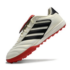 Chuteira Society TF Adidas Copa Gloro II Branca, Preta e Vermelha