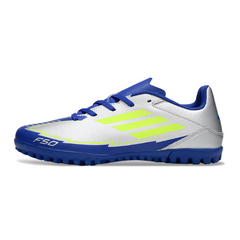 Botas de fútbol Adidas F50 Club TF Society en gris y azul oscuro