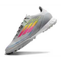 Adidas F50 Elite TF Grey Pink and Yellow Society Football Boots