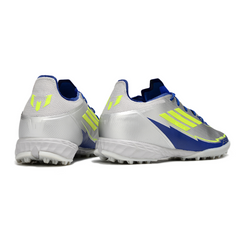 Botas de fútbol Adidas F50 Elite TF color plata y azul Society