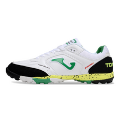 Joma Top Flex TF White, Black and Green Society Football Boots