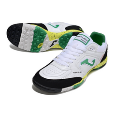 Joma Top Flex TF White, Black and Green Society Football Boots