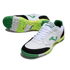 Joma Top Flex TF White, Black and Green Society Football Boots