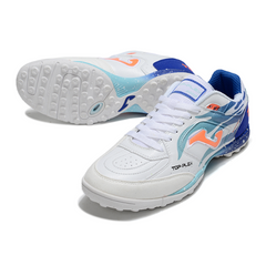 Joma Top Flex TF White and Blue Society Football Boots