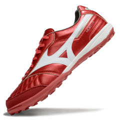 Chuteira Society Mizuno Morelia Neo 4 TF Vermelha e Branca