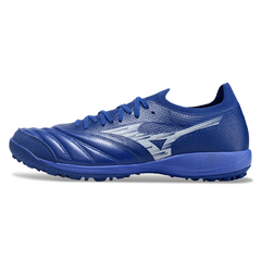 Chuteira Society TF Mizuno Neo Sala Azul e Branca