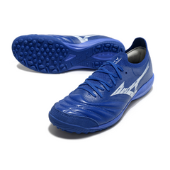 Chuteira Society TF Mizuno Neo Sala Azul e Branca