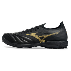 Chuteira Society TF Mizuno Neo Sala Preta e Dourada
