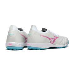 Botas de fútbol Mizuno Neo Sala TF Society en blanco, rosa y azul