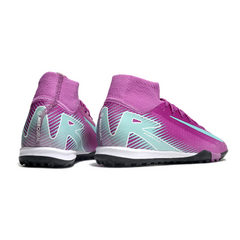 Chuteira Society TF Nike Zoom Mercurial Superfly 10 Elite Roxa e Azul