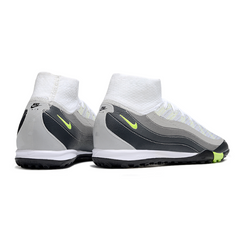 Chuteira Sociedad Nike Zoom Mercurial Superfly 10 Elite TF Air Max 95 Branca e Cinza
