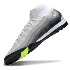 Chuteira Sociedad Nike Zoom Mercurial Superfly 10 Elite TF Air Max 95 Branca e Cinza